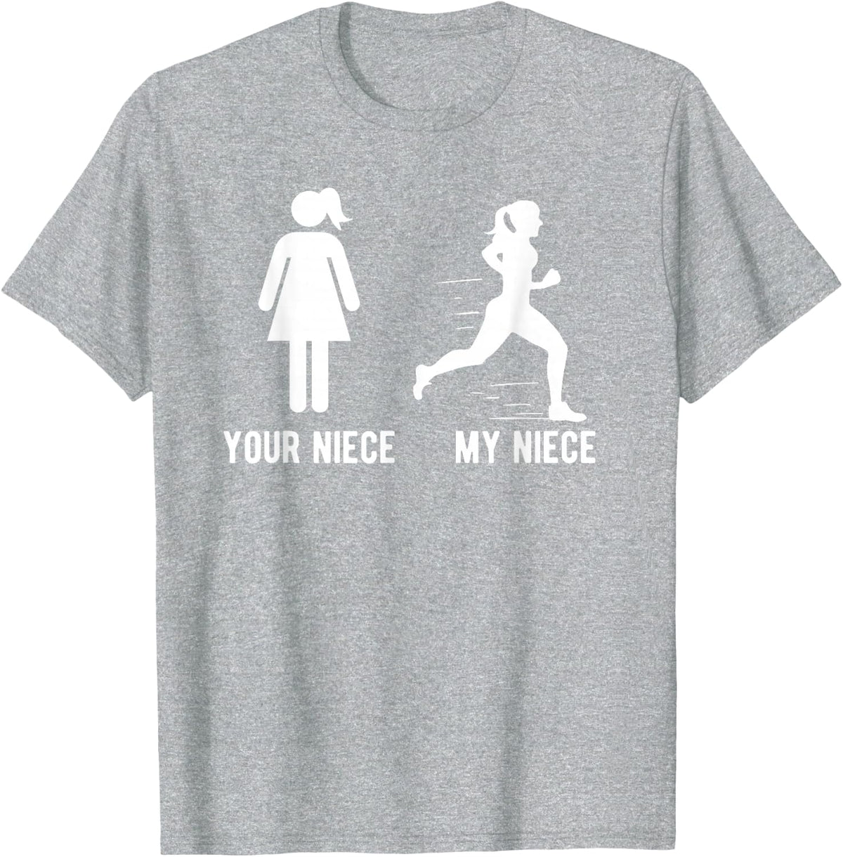 My Niece Track Aunt Track And Field Aunt Track Auntie T-Shirt - Heather Grey