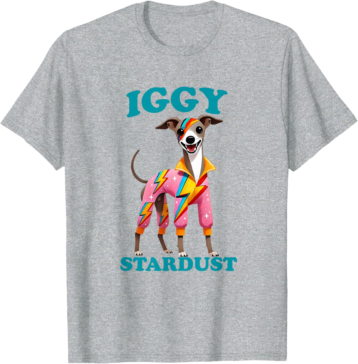 Italian Greyhound Stardust Costume Funny Dog Mom Dog Dad T-Shirt - Heather Grey
