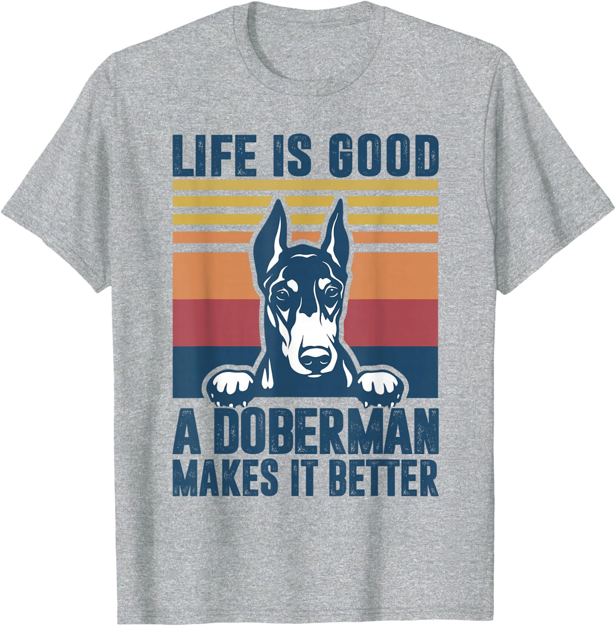 Doberman Gifts for Men Women Doberman Dog Dad Mom T-Shirt - Heather Grey