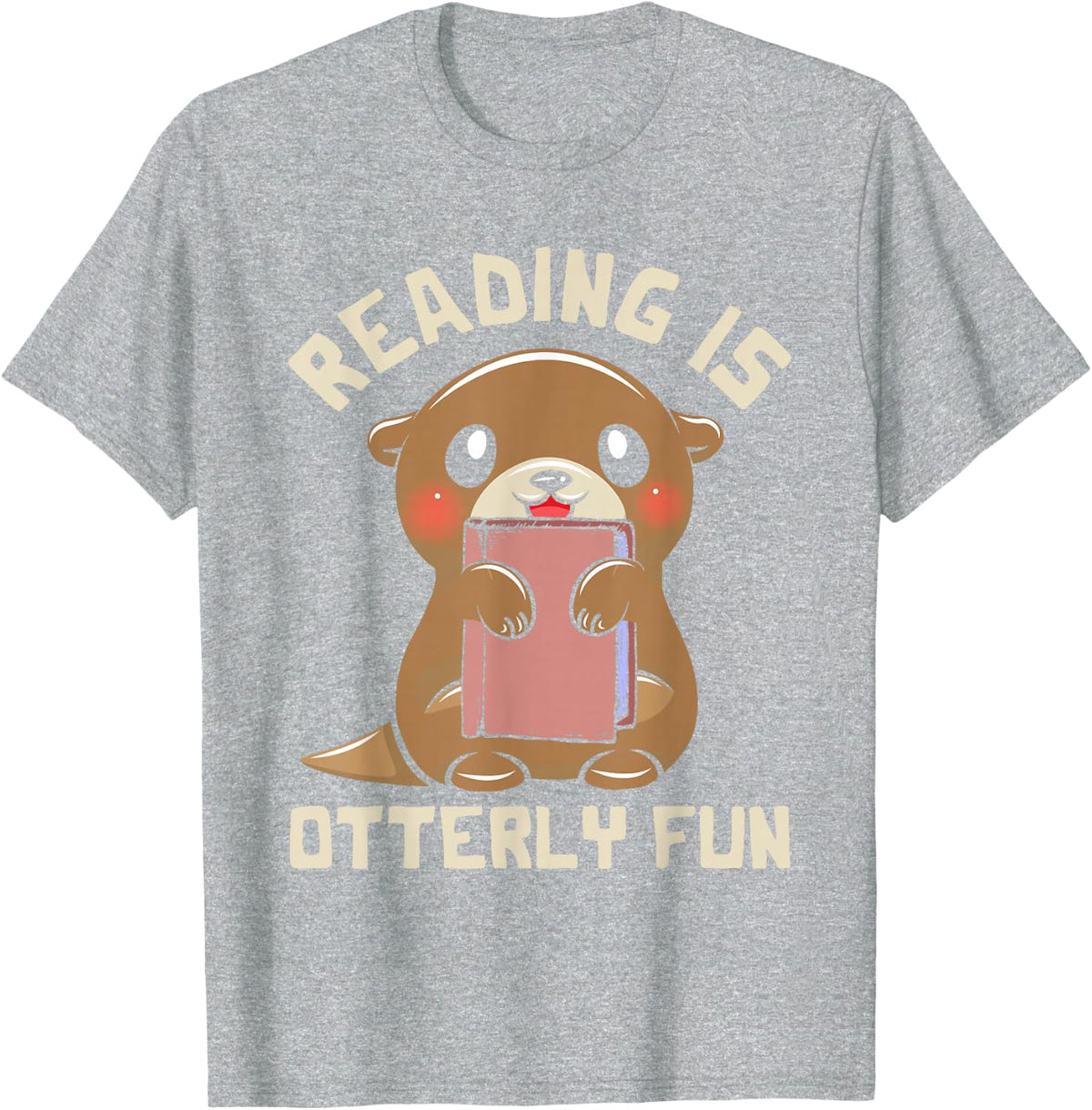 Otter Book Reading Bookworm Animal Gift Otter T-Shirt - Heather Grey