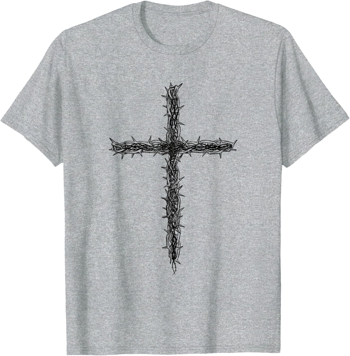 Grunge Cross Aesthetic Mall Goth Emo Gothic T-Shirt - Heather Grey