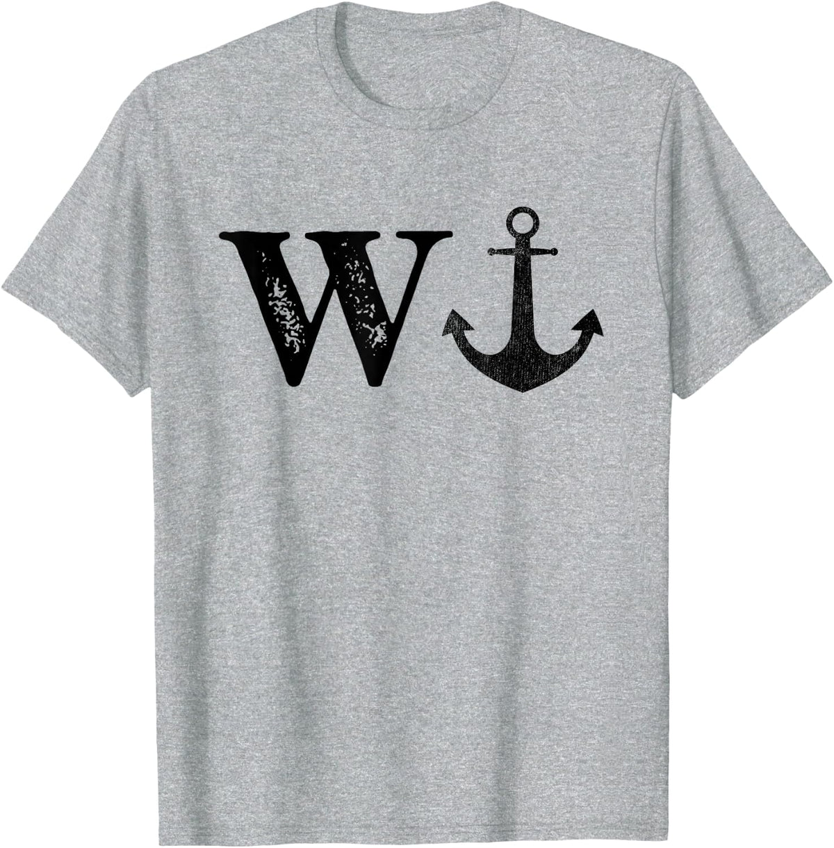 W ANCHOR Funny Wanker Jerk Funny Slang Boating T-Shirt - Heather Grey