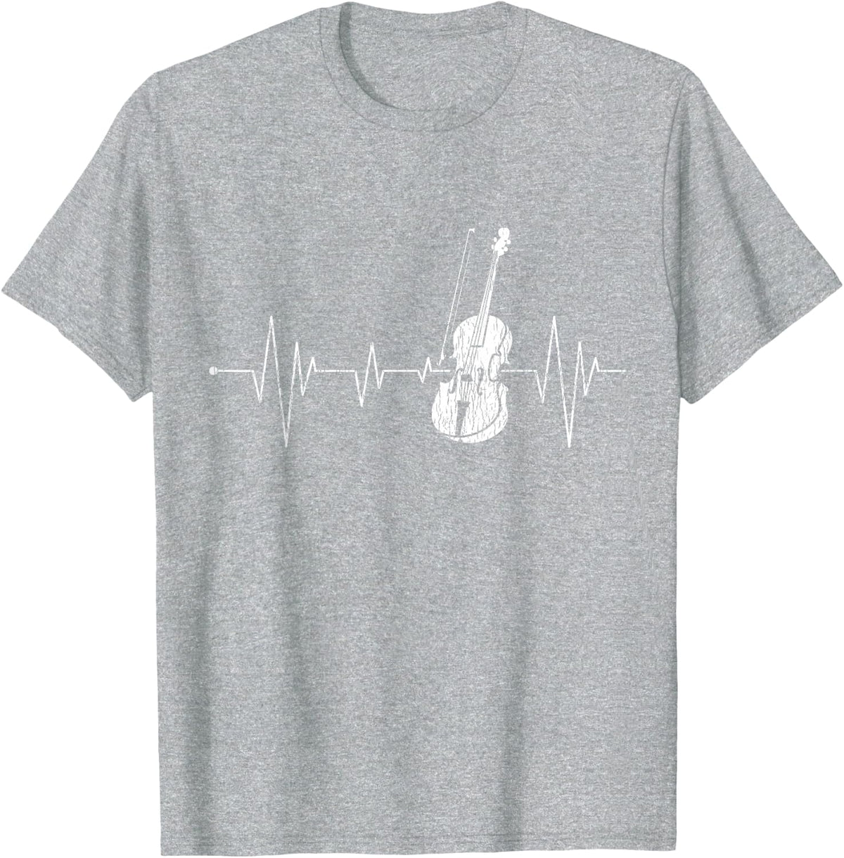 Heartbeat Music Cello T-Shirt - Heather Grey
