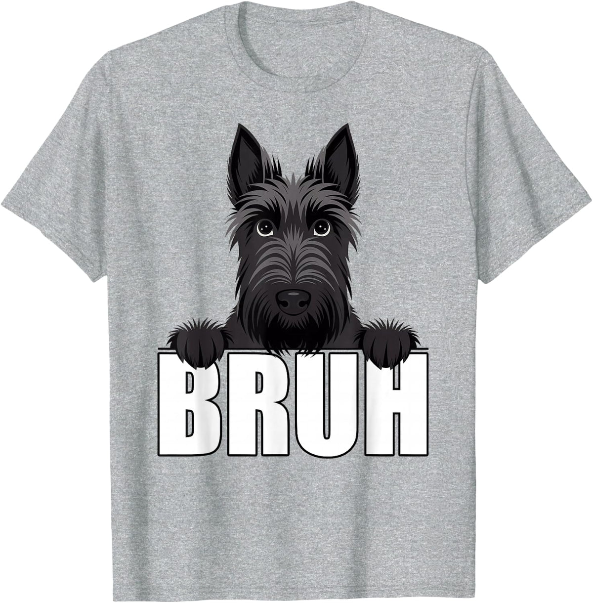 Funny Scottish Terrier Bruh Cute Scottie Dog Lover Men Boys T-Shirt - Heather Grey