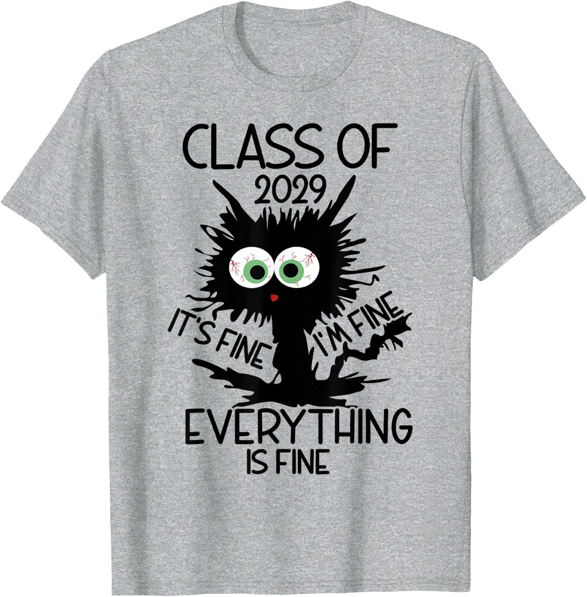Class Of 2029 Tee Graduation T-Shirt For Kids Boys Girls Men Women - Heather Grey