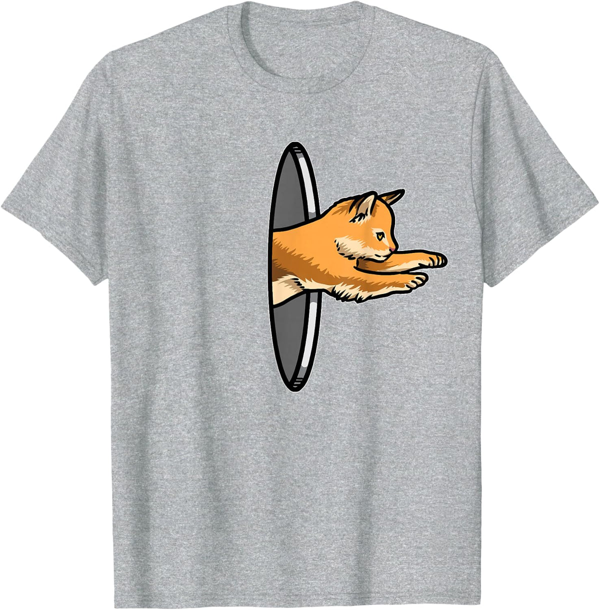 Matching Couple Cat Lover Funny Portal Animal For Him & Her T-Shirt - Heather Grey
