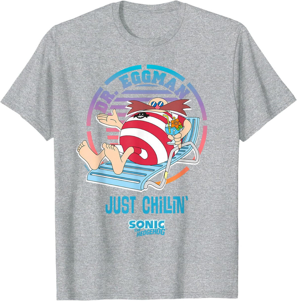 Sonic the Hedgehog - Just Chillin Dr. Eggman T-Shirt - Heather Grey