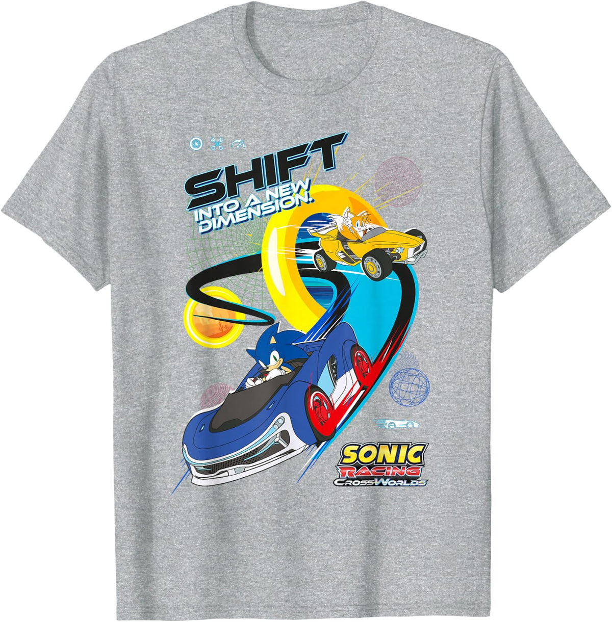 Sonic Racing CrossWorlds Shift into a New Dimension T-Shirt - Heather Grey