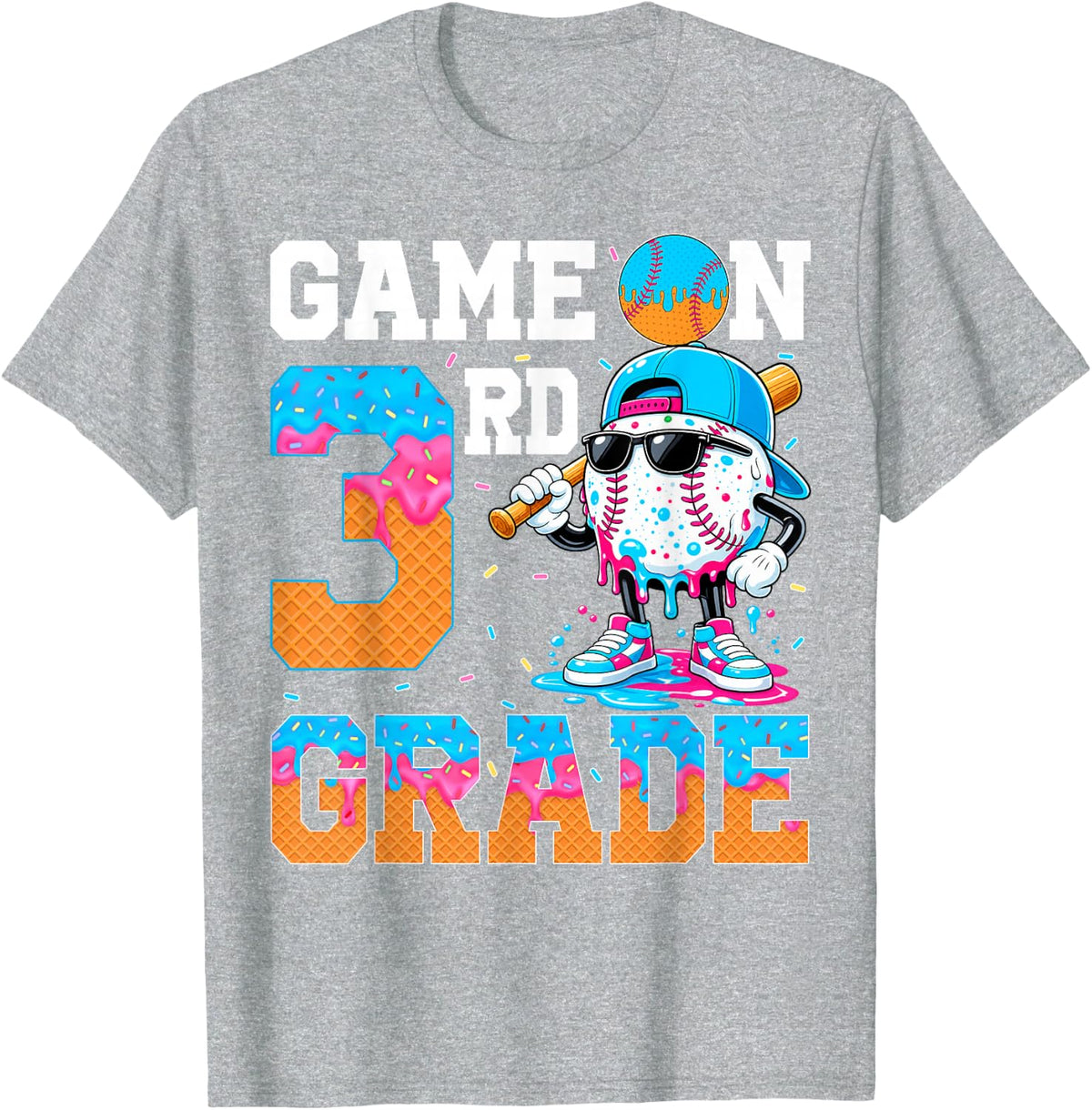 Game On 3rd Grade Third Baseball First Day of 1st Day Boy T-Shirt - Heather Grey