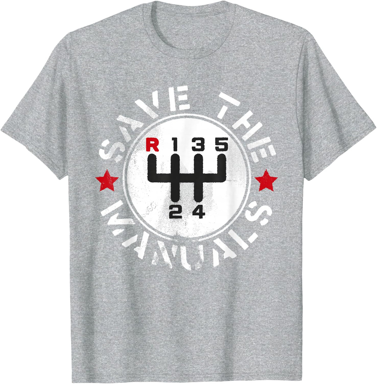 Save The Manuals Transmission Cars T-Shirt - Heather Grey