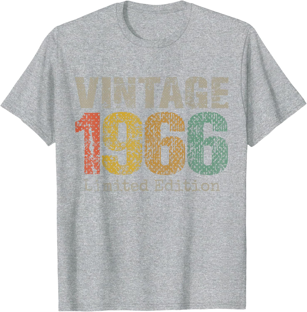 Vintage 1966 Text 60th Birthday Gift Men Women 60 Year Old T-Shirt - Heather Grey